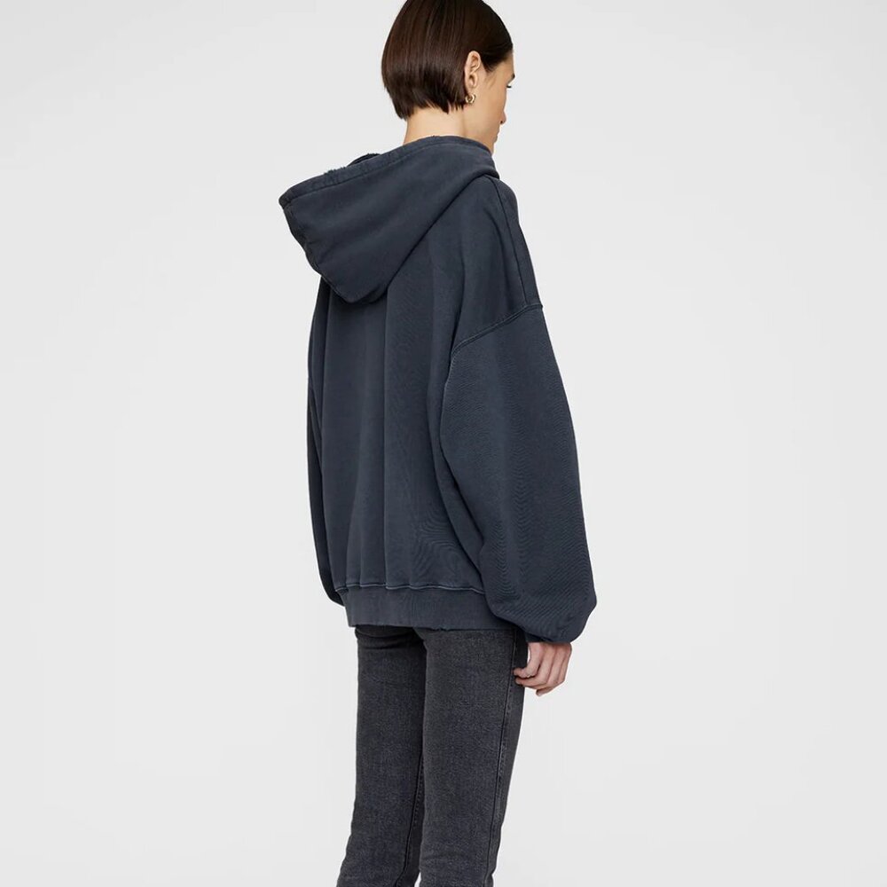 Anine Bing Harvey Sweatshirt - Dark Washed Black - Picture 3 of 6
